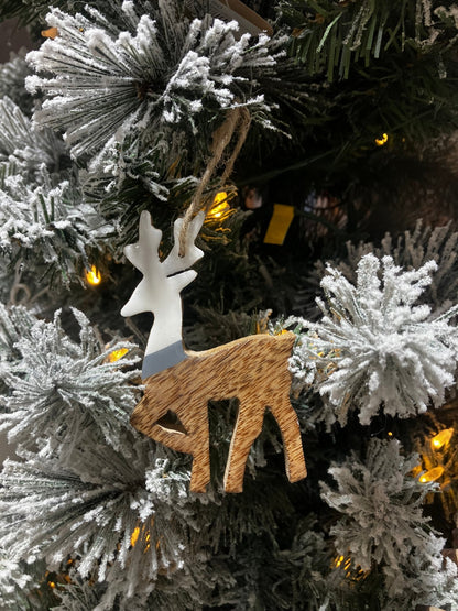 Wood & Enamel Deer Ornaments - Holland Landscape Supply