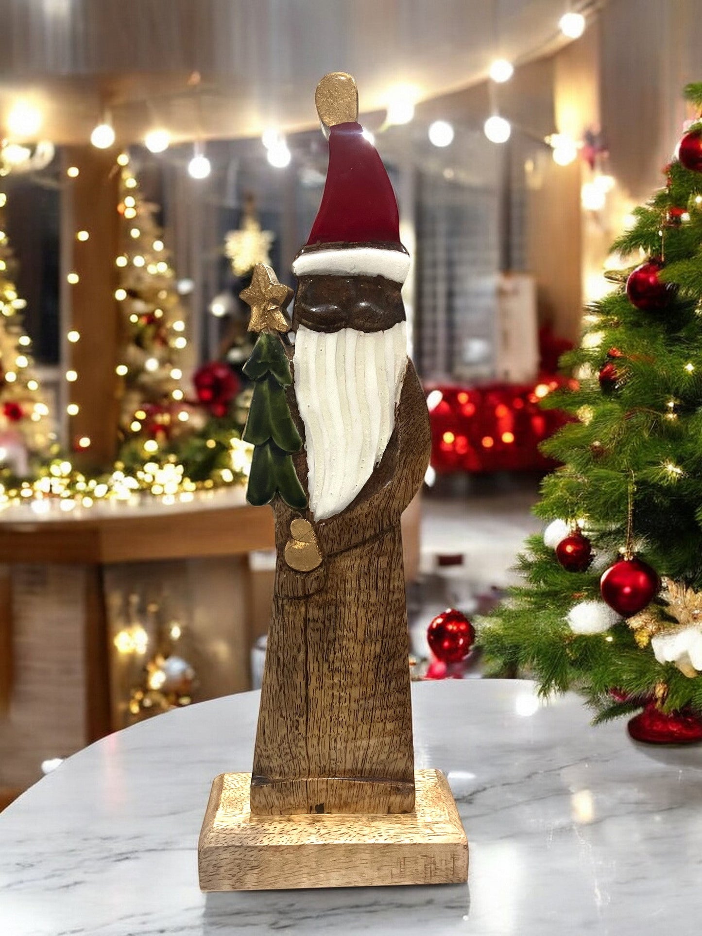 Wooden Santa with Tree - Holland Landscape Supply